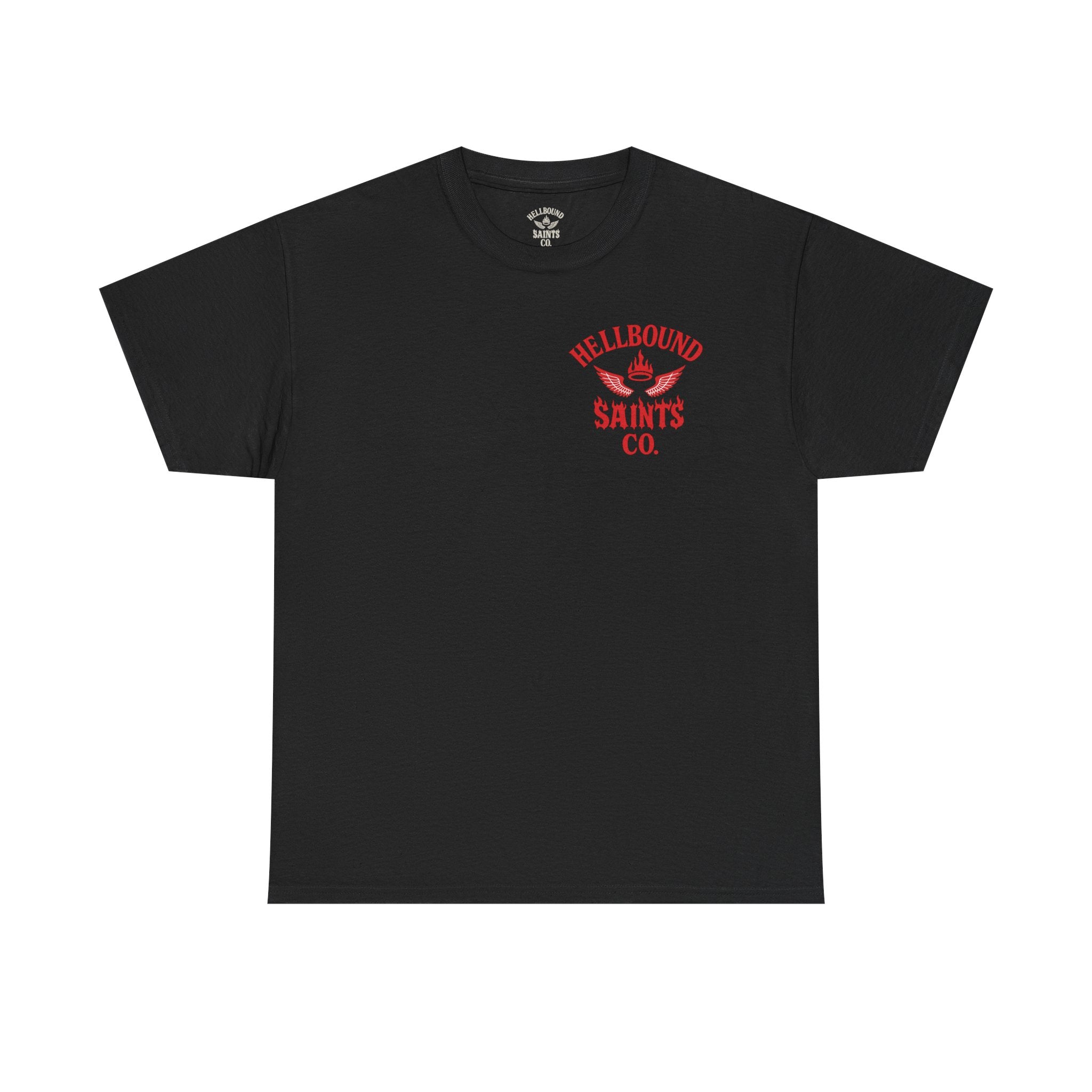 Sinner Graphic Tee — Hellbound Saints Co. Red Flame Back Print